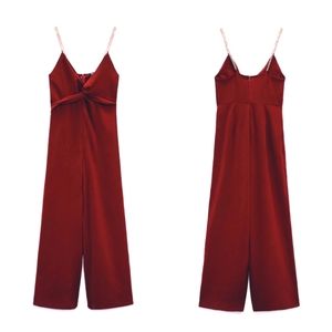 NWT Burgundy Zara jumpsuit